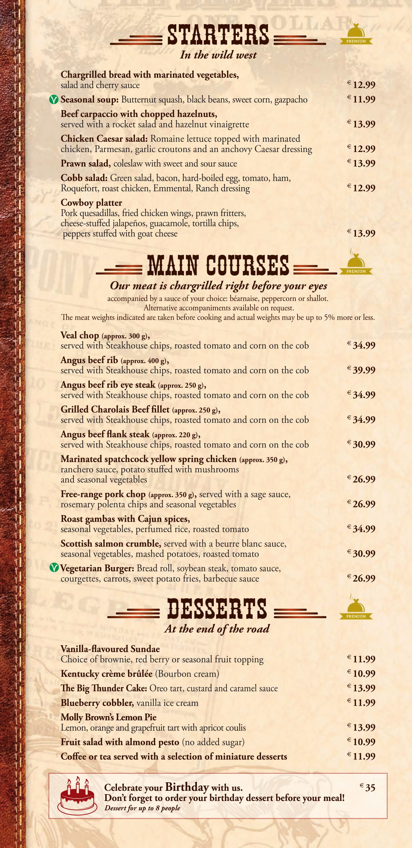 Silver Spur Steakhouse Menu | DLP Town Square - Disneyland Paris News